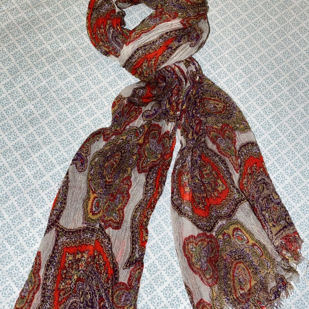 Vintage Crinkle Fabric Scarf 🧣 🌸🧣